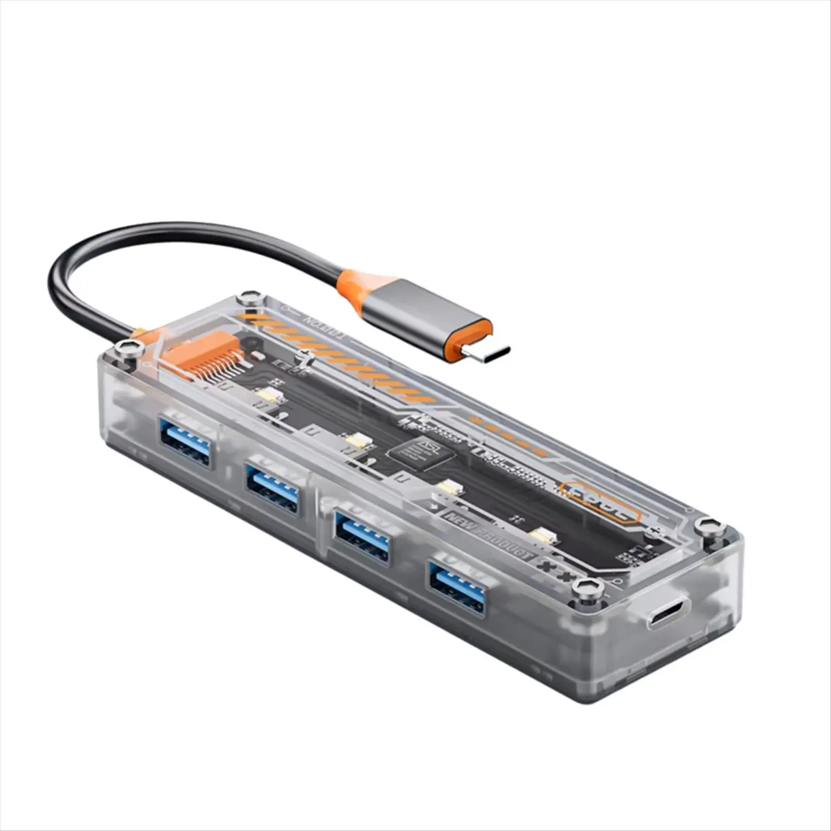 Welcome Deal~4 in 1 Hub Docking Station 5Gbps High Speed Type C Splitter Adapter for Laptops, PC and Tablets
