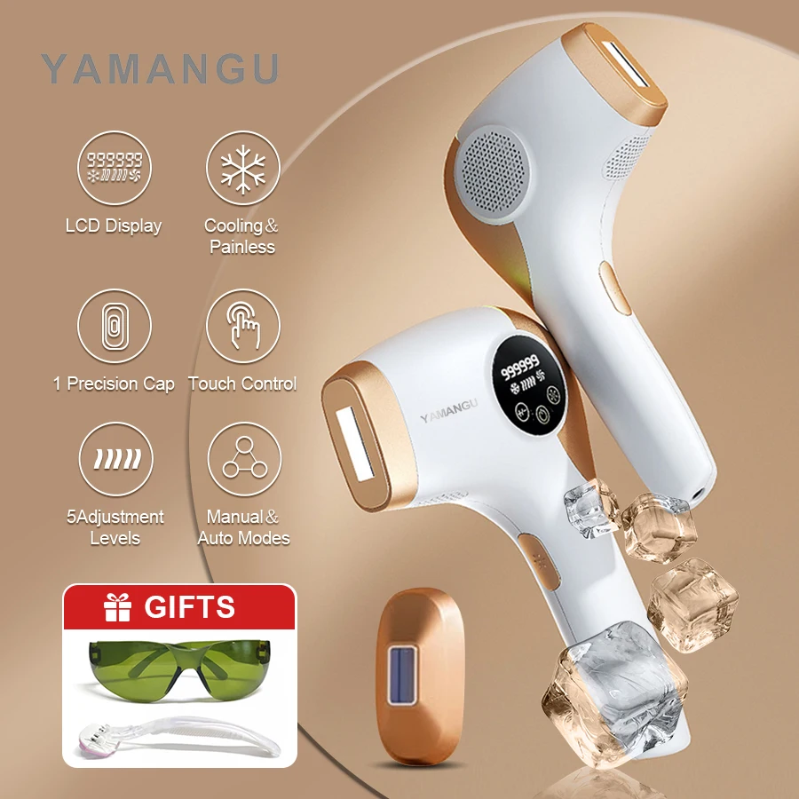 Icy-cold Laser Hair Removal for Women Men 999900 Flash 2 Light-out Window Home Used Touch Auto Flash IPL Epilator Drop Shipping