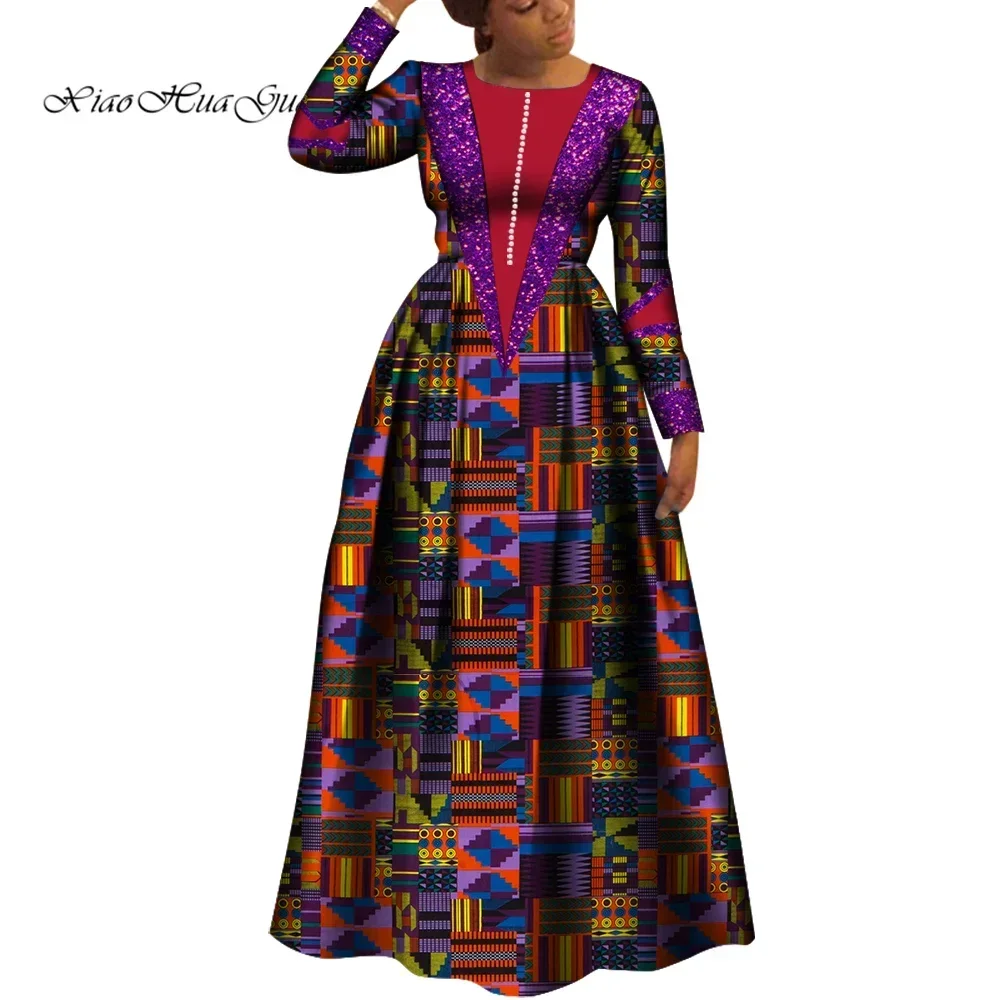 African Dresses for Women Dashiki Dress African Print Robe Africaine Femme Plus Size Africa Clothing Wedding Party WY8034