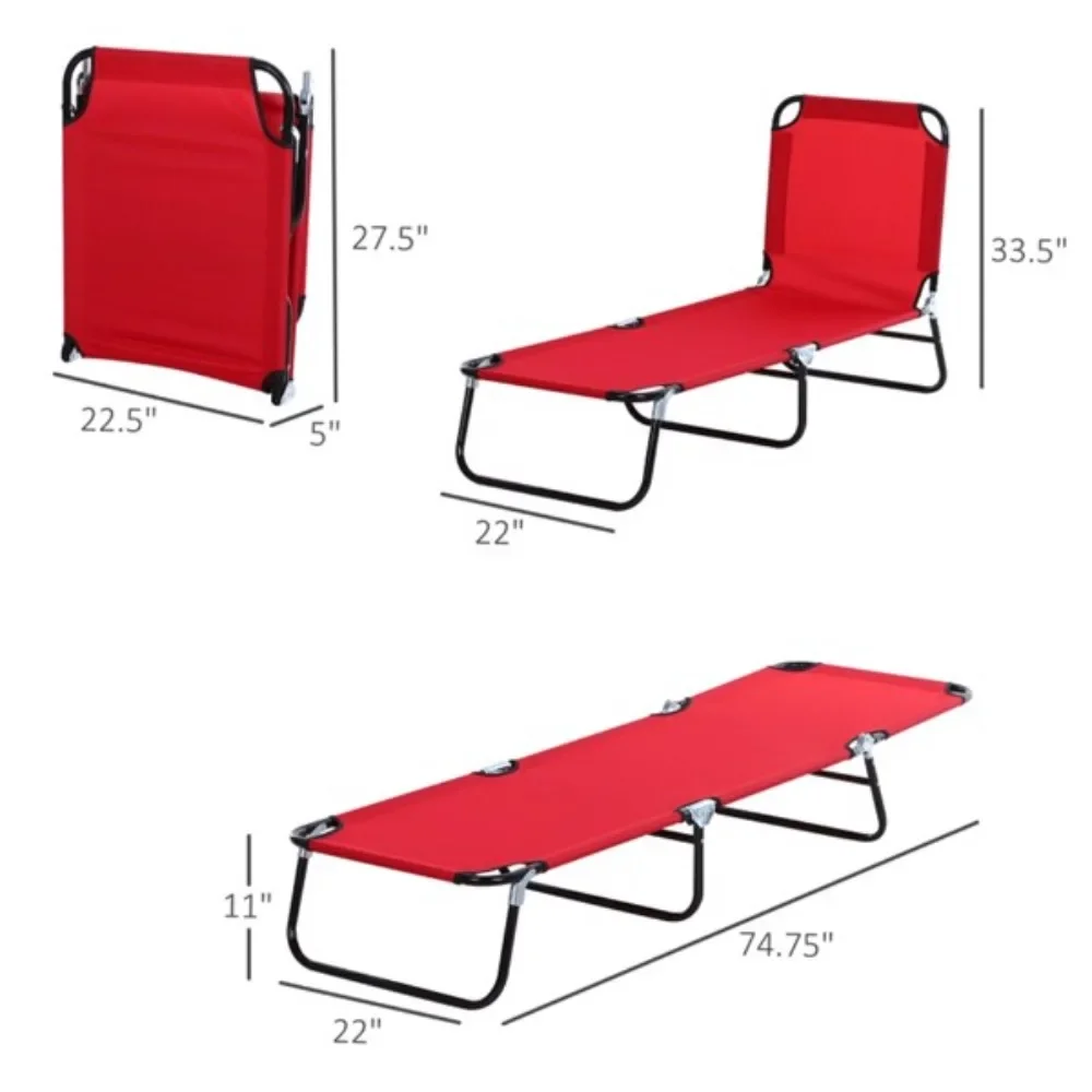 Foldable recliner / beach chair load-bearing, waterproof powder-coated steel foldable design for easy transport without assembly