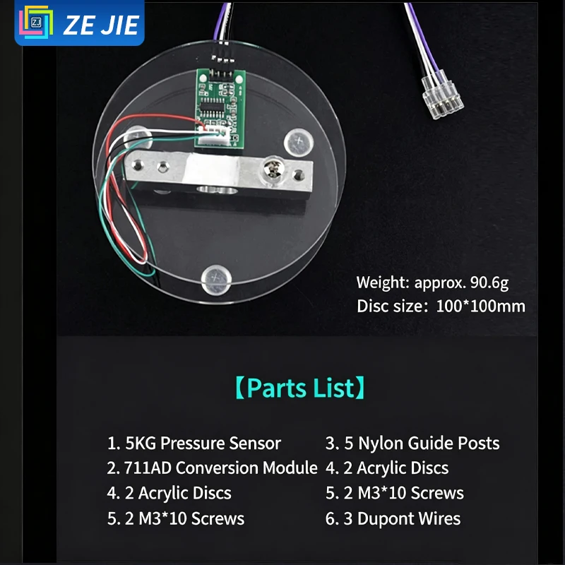 HX711 Module Load Cell Kit for Electronic Scale, Weight Pressure Sensor Weighing Module 5kg / 10kg