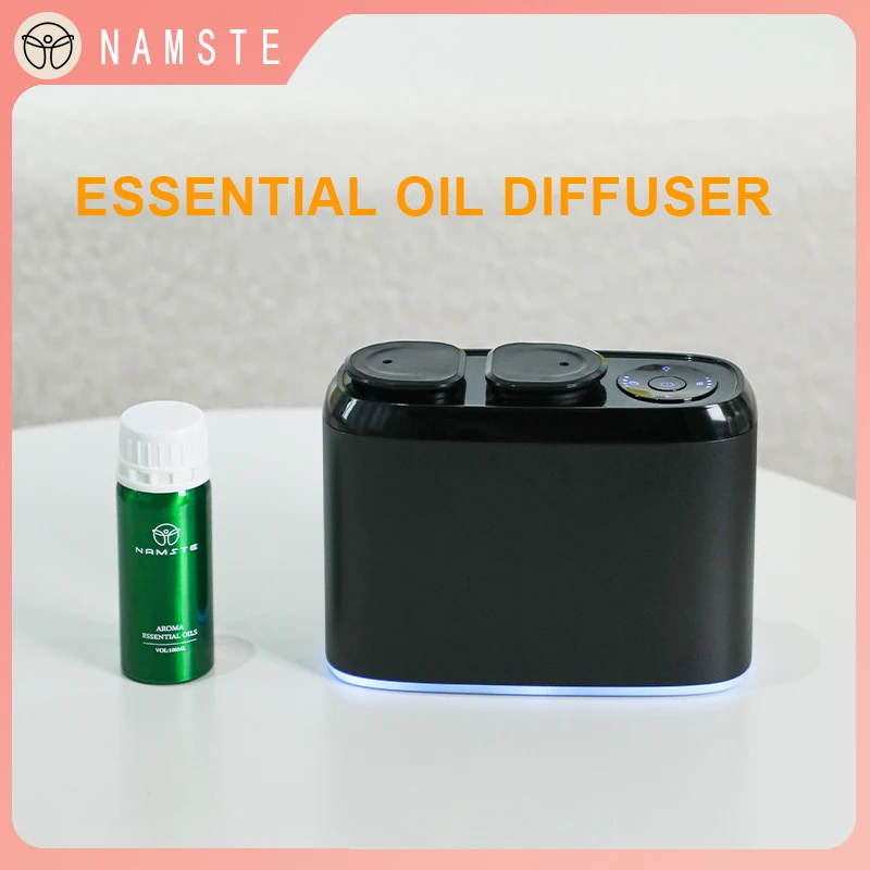 

NAMSTE Electric Perfume Oil Diffuser Aluminum Scent Nebulizer Diffuser Air Dual Nozzle Aroma Diffuser Smart Timer Bluetooth