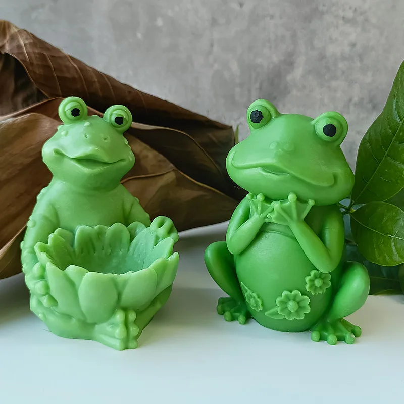 3D Cartoon Frog Candle Mold  Aroma Plaster Ornaments Molds Handmade Silicone Candle Making Supplies
