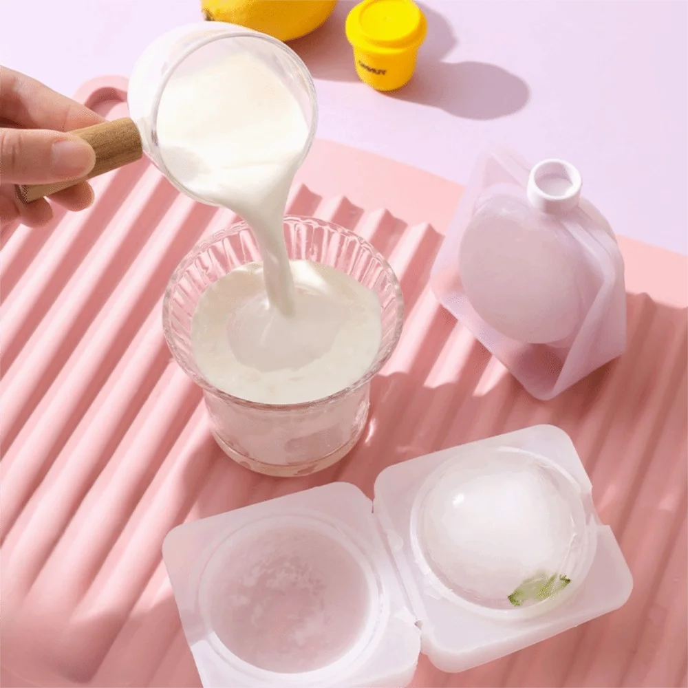 Household 6CM Silicone Ice Ball Mold Easy To Demold Spill-proof Ice Sphere Maker DIY Integrated Ice Cube Tray Bar
