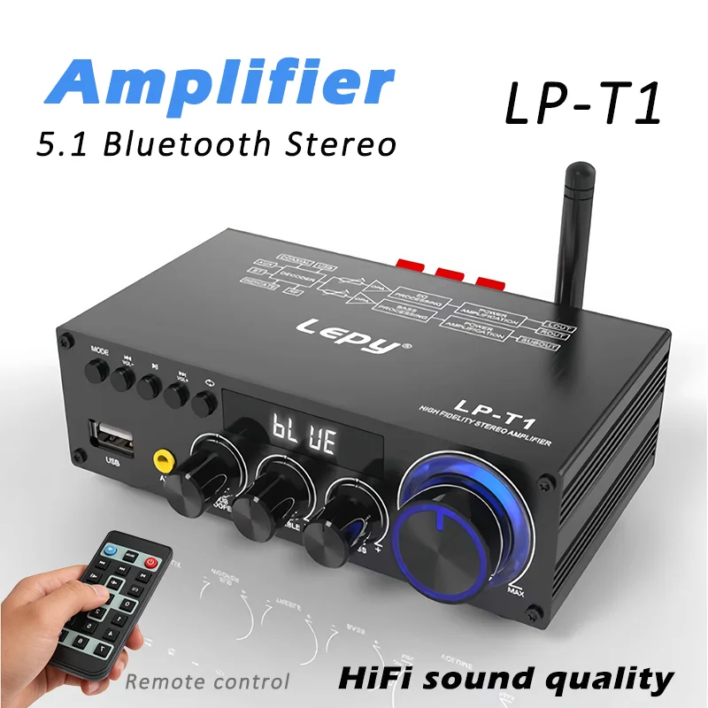 

Усилитель LEPY-T1 30Wx2+60W, Hi-Fi звук, 2.1-канальный, супербас, сабвуфер, Bluetooth 5.1, коаксиальный, USB, пульт дистанционного управления, высокая мощность
