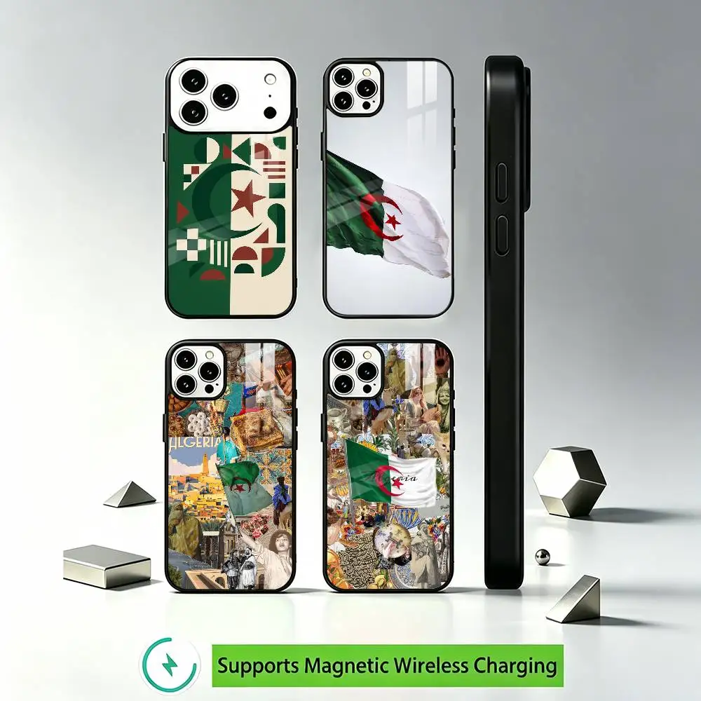 Algeria-a Flag Hot Phone Case For iPhone17,16,15,14,13,12 Plus,Pro Supports Magnetic Wireless Charging