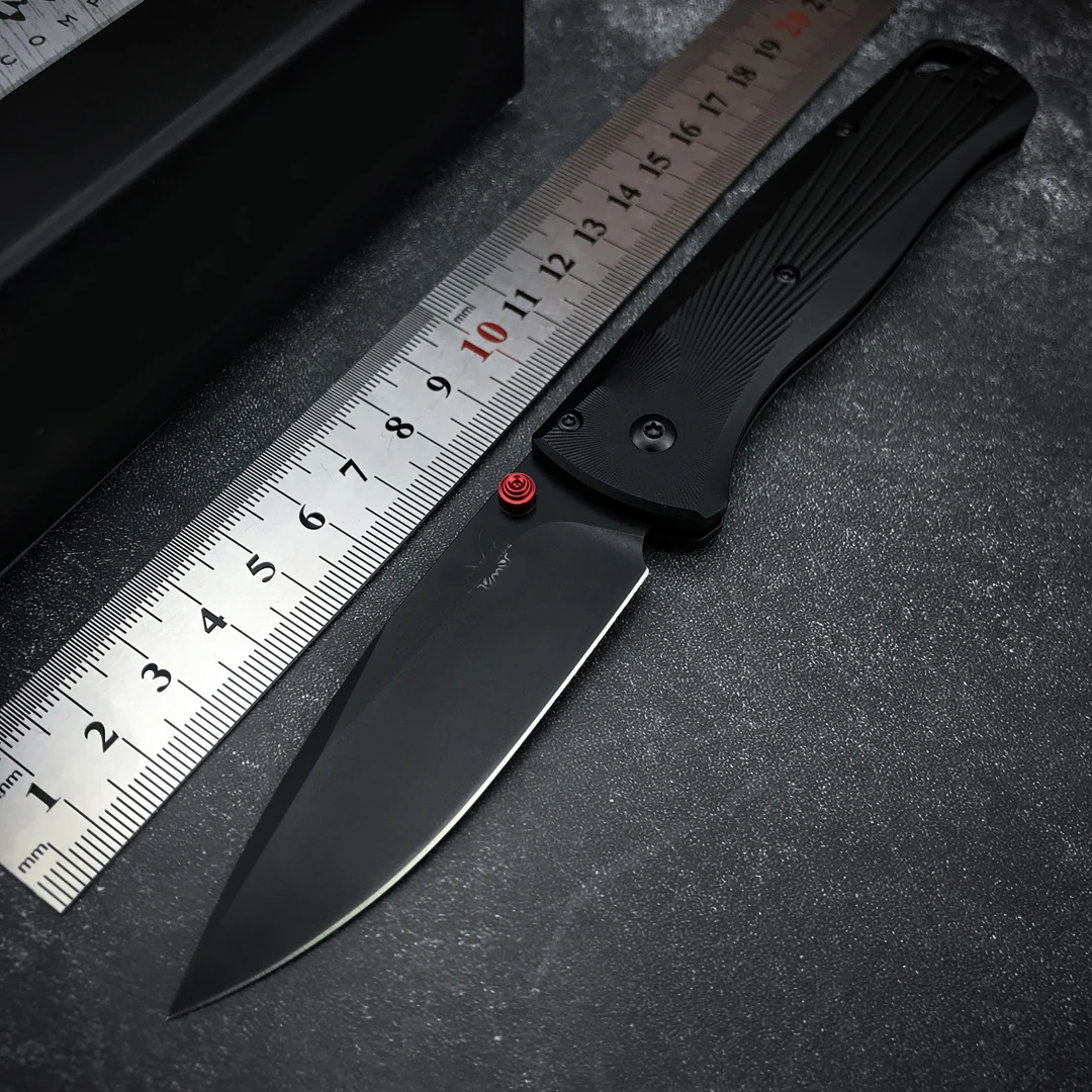 NEW Pocket BM 535BK-4 Folding Knife M390 Black DLC Plain Blade，Machined Aluminum Handle Outdoor Tactical Camping EDC Tool view 2