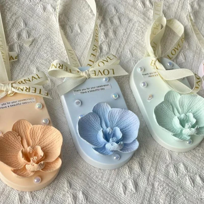 3D Orchidea Kwiat Aromaterapia Gips Gips Silikonowe Formy Mini Kwiaty Ozdoby Formy Świeca Dekoracja Formy