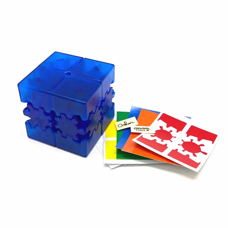 Bram & Oskar Gear 2x2x2 Magic Cube Calvin's Puzzles Ice Blue Ice Green Speed Twisty Puzzle Brain Teasers Educational Toys