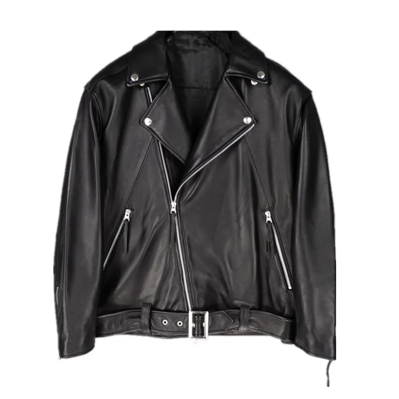 Giacca oversize in pelle con silhouette grande, locomotiva femminile, stile fidanzato