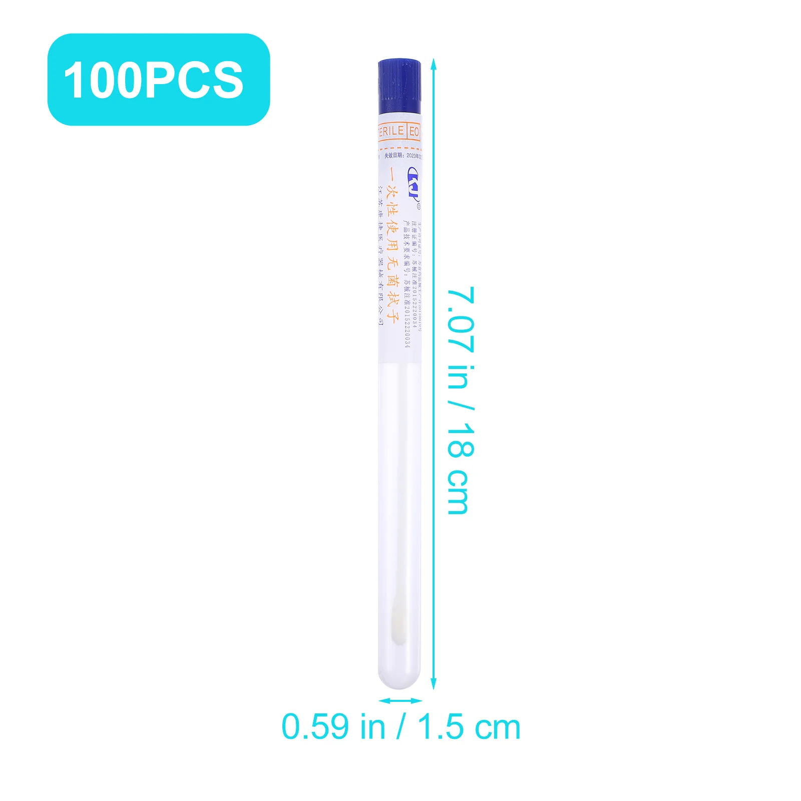 100Pcs Female Swabs Specimen Collection Disposable Throat Swabs for Pharyngeal Secretion Sampling Clinic Hospital Laboratory