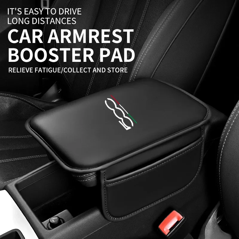 Car Handbox Heightening Central Armrest Protective Elbow Pad For Fiat 500 500C 500X Abarth 695 Panda Punto Bravo Car Accessories