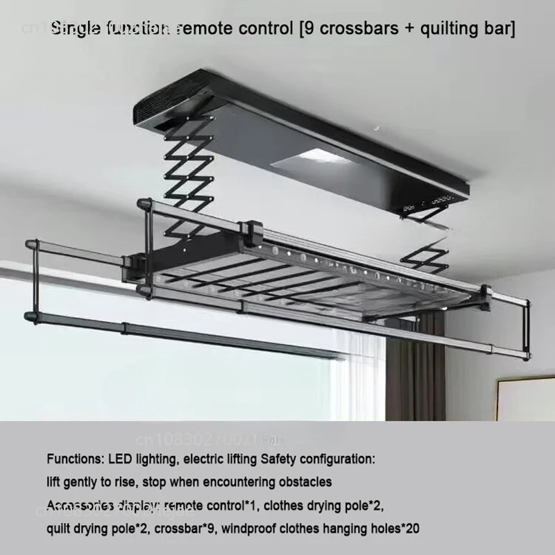 Telescopic Clothes Dryer Electric Clothes Hanger Intelligent Remote Control Lifting Household Clothes Dryer Balcony Four Pole