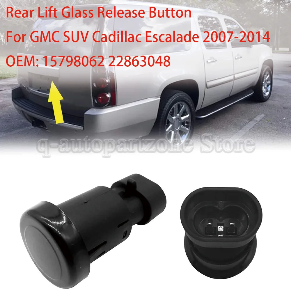 Reemplazo de plástico del botón del interruptor de liberación de cristal de la ventana trasera de la puerta trasera 15798062 22863048   Para Cadillac Escalade Chevy Suburban GMC