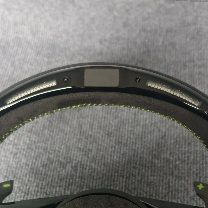 Green Accent Suede Steering Wheel with LED Indicator Lights, Old-to-New Upgrade view 4