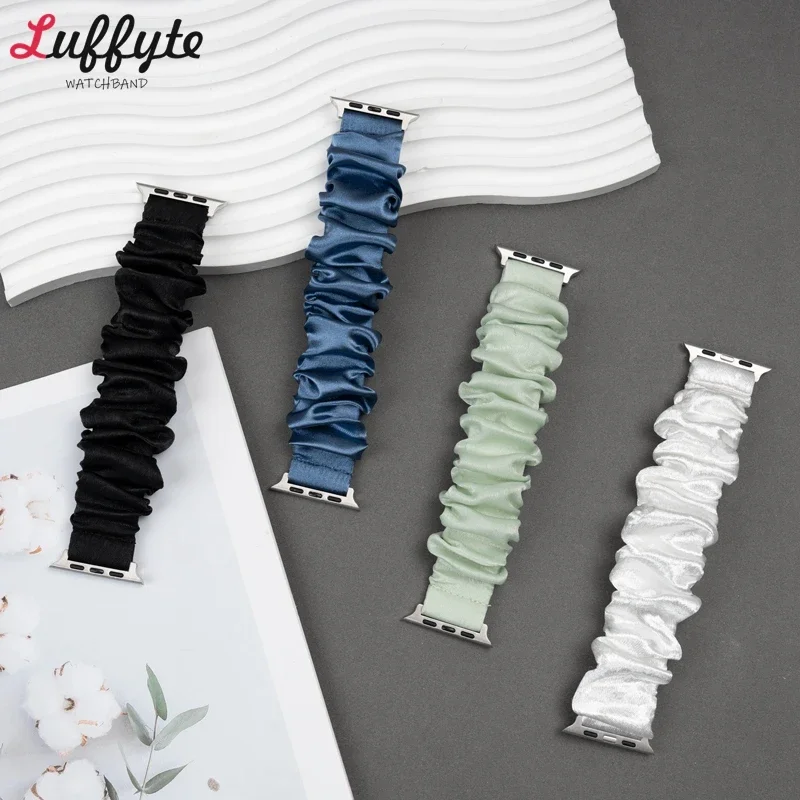 Scrunchie Elastic Strap for Apple Watch Watch Bracelet 38mm 40mm 41mm 42mm 44mm 45mm 49mm for Iwatch 9 8 7 6 Se 5 4 3