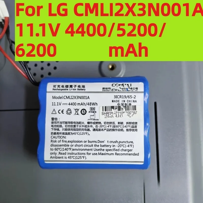 For LG CMLI2X3N001A11.1V 4400/5200/6200mAh Medical Monitor Battery