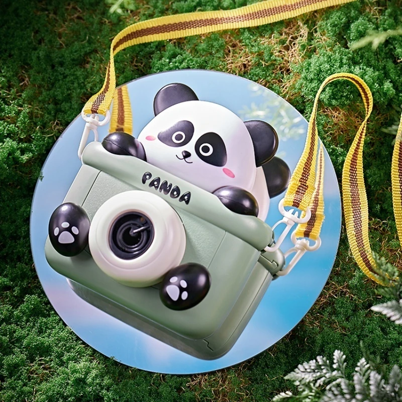 Elektrische Panda Bubble Machine Kinderen Bubble Blazen Camera Handheld Baby Geluid Licht Mannelijk Vrouwelijk Speelgoed Schattig Modieus