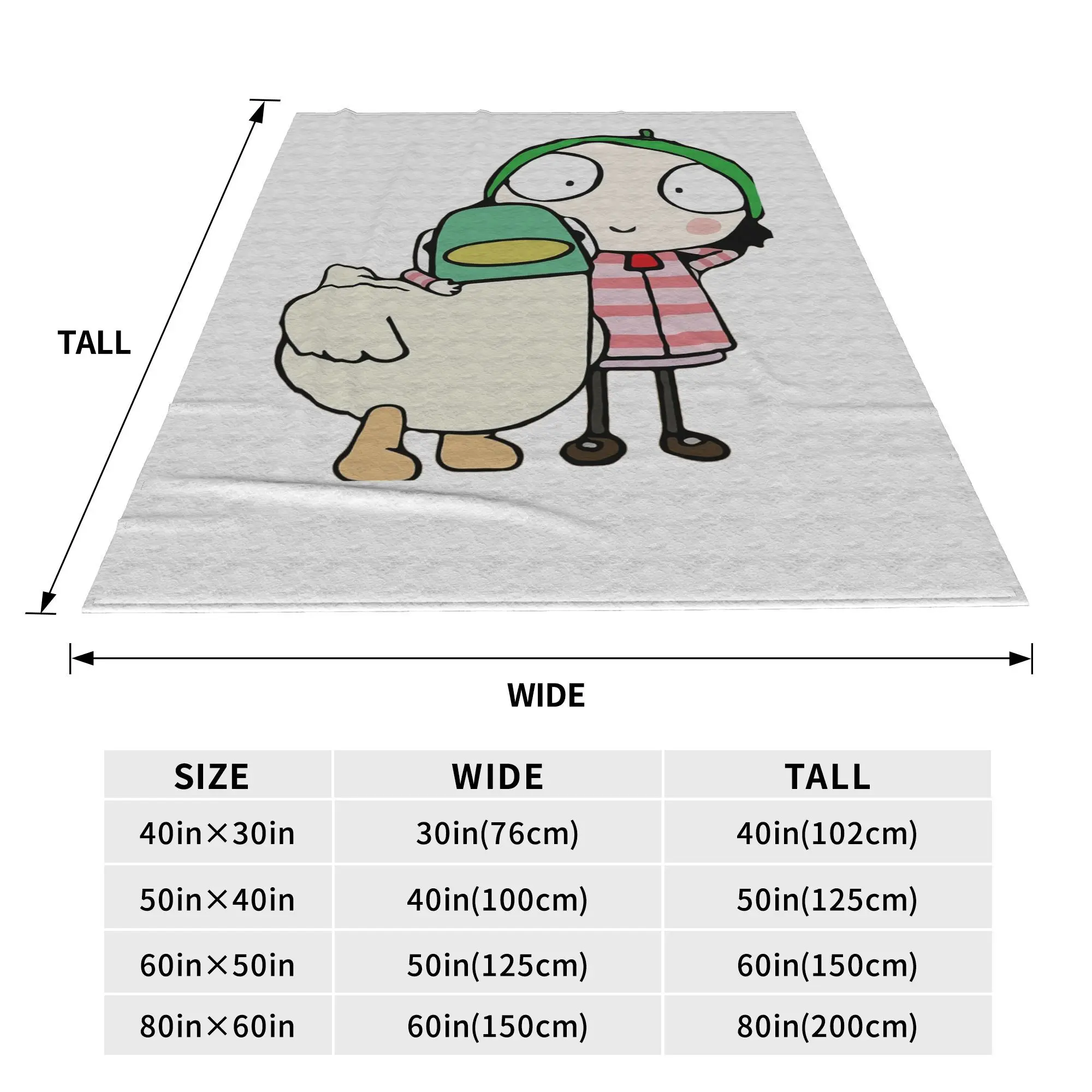 Sarah and Duck having fun Blanket Soft Warm Flannel Throw Blanket Plush for Bed Living room Picnic Travel Home Sofa