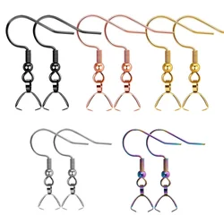 10/20pcs Stainless Steel French Earring Wires Fish Hook Pendant Clasp for DIY Jewelry Craft Making Supplies Accessories Handmade