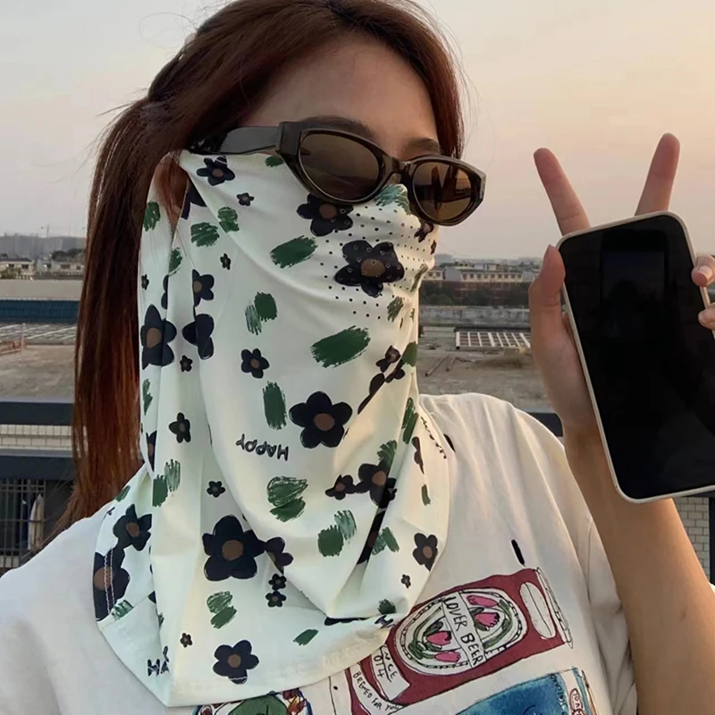 Sun Protective Scarf Neck Eye Full Protection Mask Women Breathable Facemask For Outdoors Cycling