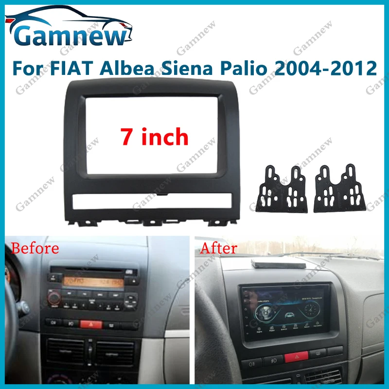 7 inch 2DIN Car Fascia Radio Panel For Fiat Perla  Albea Siena Palio Idea Frame Kit Install Facia Face Plate