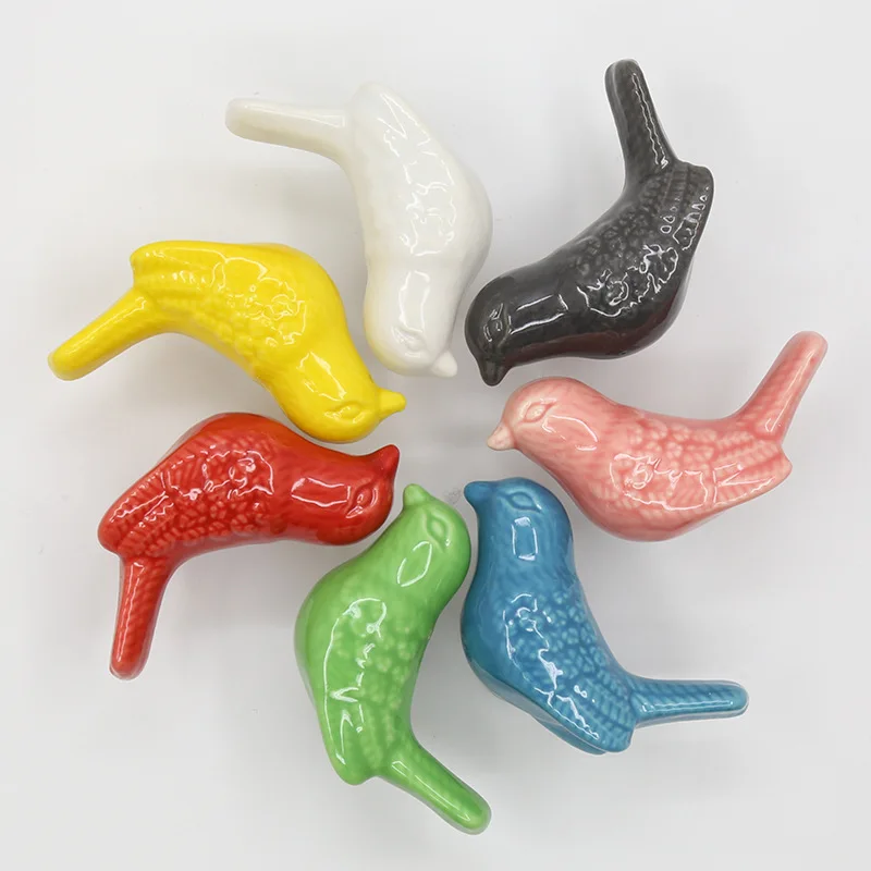 Dopamine ceramic zinc alloy cabinet door handle cabinet drawer bird single hole handle bottle cap handles