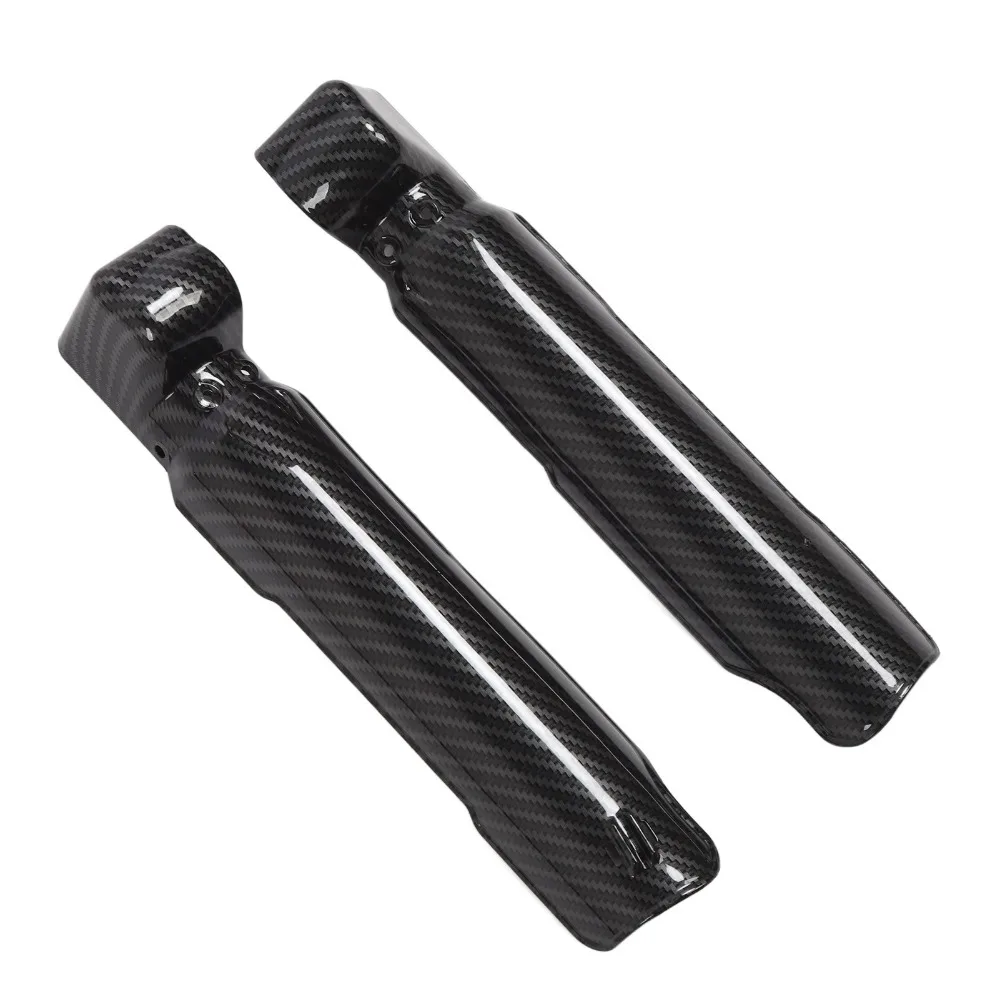 2pcs Carbon Fiber Pattern Fork Guard Protector Replacement Part Shock Protection Front Fork Cover Motocycle Fork Guard
