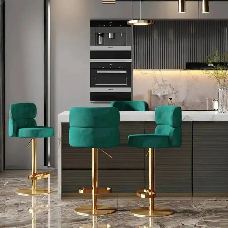 Chairs Adjustable Gold Metalic Bar Patio Fashion Waiting Bar Chairs Nordic Counter sillas para barra de cocina Salon Furniture