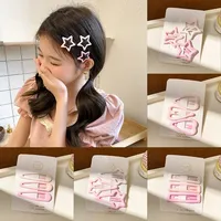 8Pcs Frosted Star BB Hair Clips Pin Metal Candy Color Hair Accessories Mini Hairpins Women Girl Side Clip Pentagram Hairpin HP01