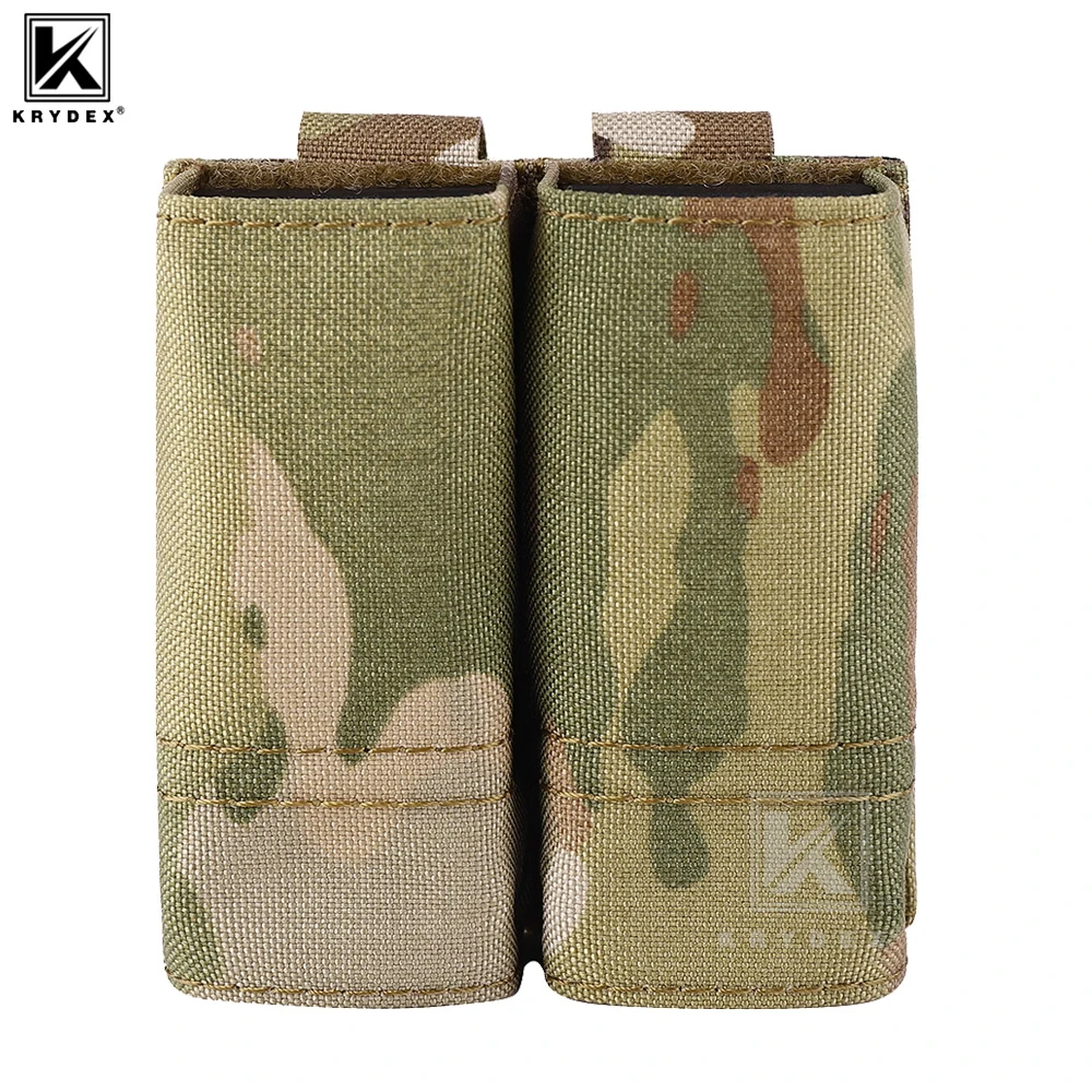 KRYDEX Tactical 9mm Pistol Mag Pouch Molle Nylon Double Stack .40 45 ACP Double Magazine Pouches Holster Hunting Gun Accessories