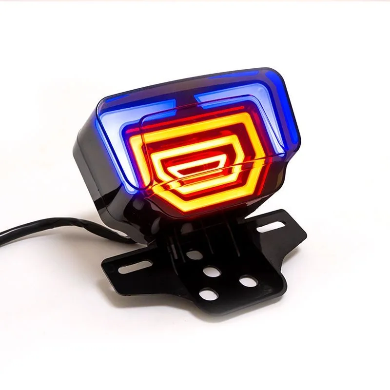 Lampu Belakang LED Modifikasi untuk Sepeda Motor Haojue Qingqi Lifan Loncin Skygo Haojin GN125 HJ125 SG125 CG125 Dekorasi Lampu Rem Belakang