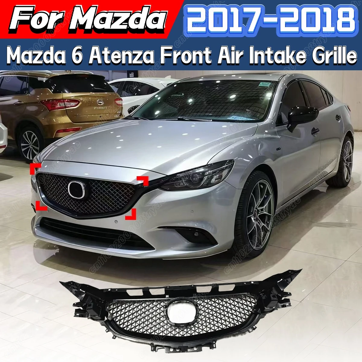 

For Mazda 6 Atenza 2017 2018 Front Bumper Black Racing Model Air Intake Grille Car Water Tank Protection Cover Modification Kit