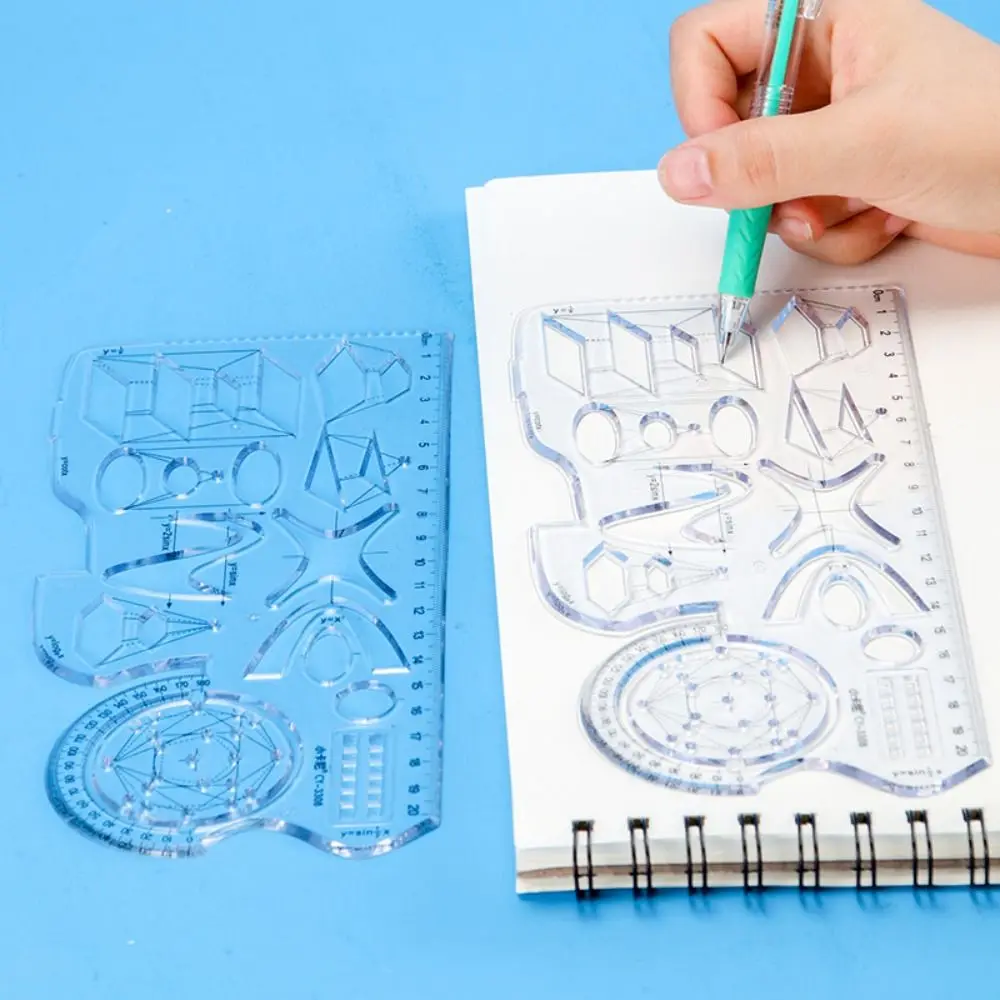 New Creative Stationery Gift Students Geometric Drawing Ruler Learning Measuring Tool Protractor