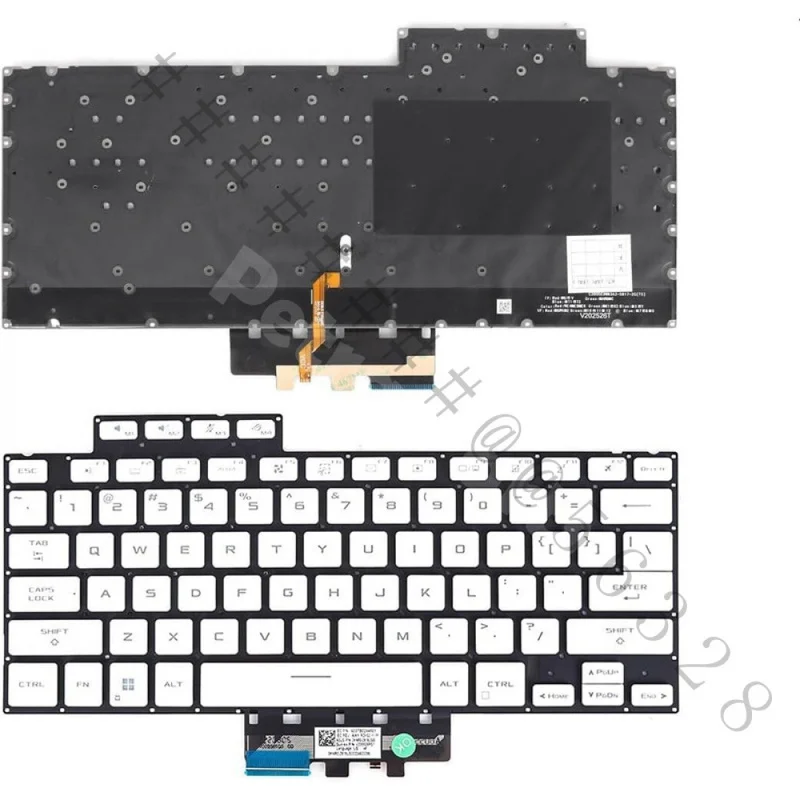 SSAA+US White Backlit Laptop Keyboard For ASUS ROG Zephyrus G14 2022 GA402 GA402RJ GA402RK Built‑in Replacement Part