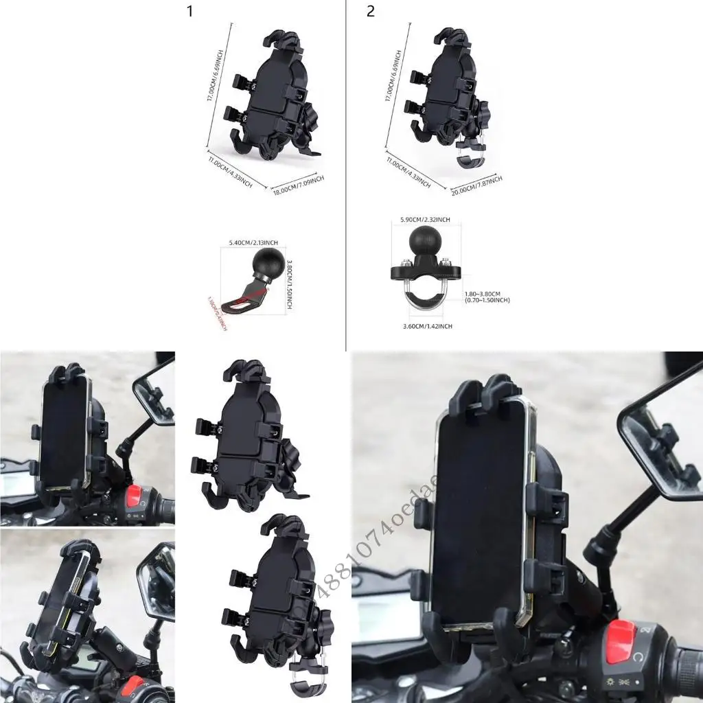 

Вращающееся на 360 градусов крепление для телефона на мотоцикле, амортизирующая конструкция, простая установка с защелками, 2