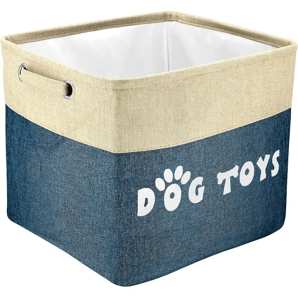 

Large Dog Toy Basket Bin - Recular Storage Box Chest Organizer or Dog Toys,Coats,Clothing,Apparel & Accories & Blanket,Navy Blue