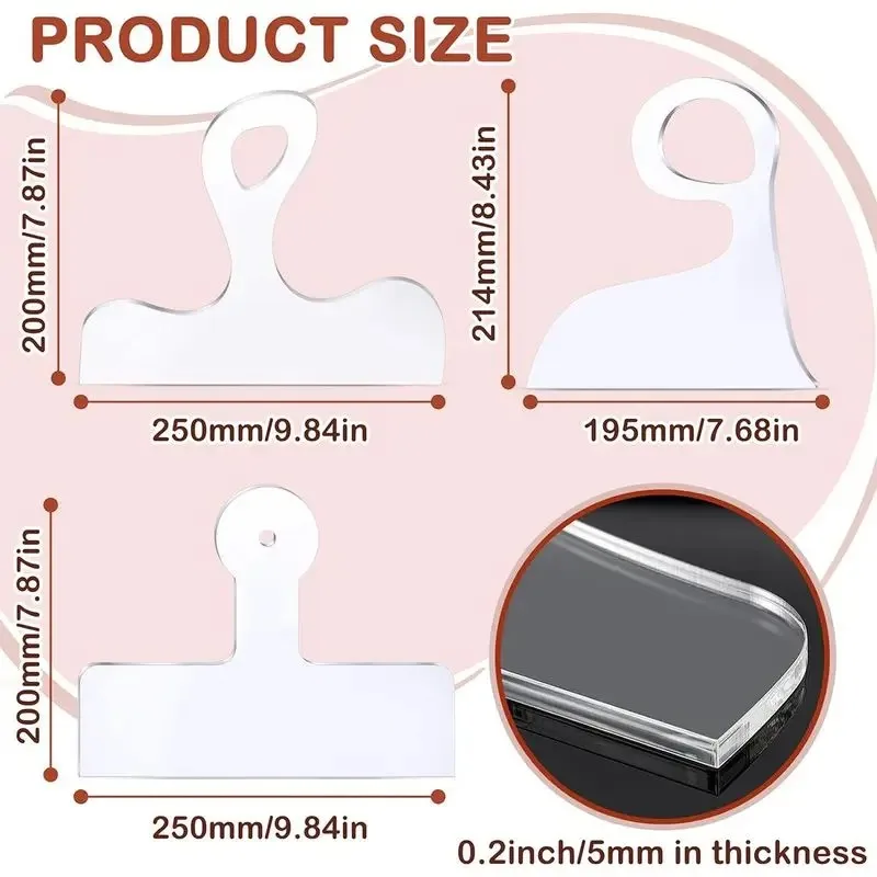 3PCS is used for cutting and forming woodworking board handles, woodworking essentials, acrylic carving machine templates