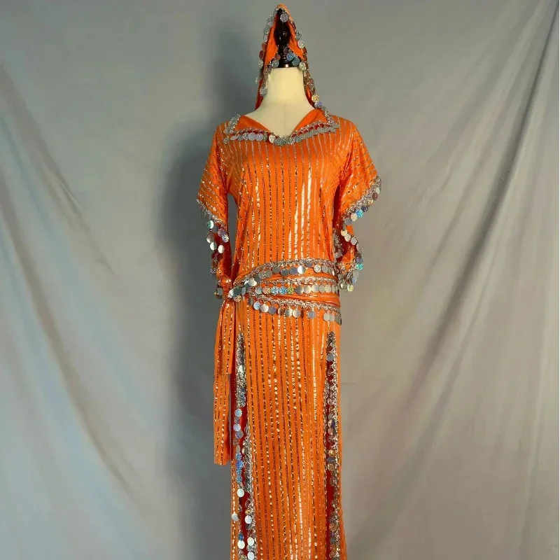 set-di-abiti-da-danza-del-ventre-con-paillettes-in-lamina-d'oro-per-donna-con-foulard-e-cintura-per-performance-di-danza-orientale-folkloristica-egiziana-saidi-baladi
