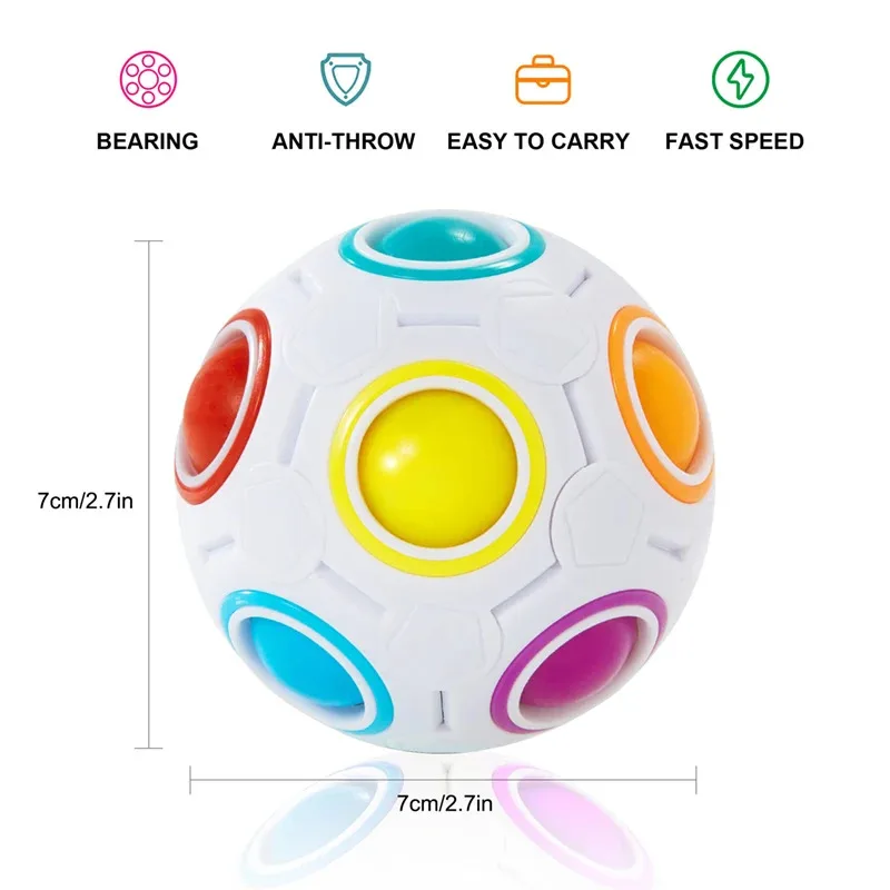 Boule de Puzzle arc-en-ciel magique créative, jouets Anti-Stress pour enfants et adultes, couleurs assorties, jeux amusants, cadeaux