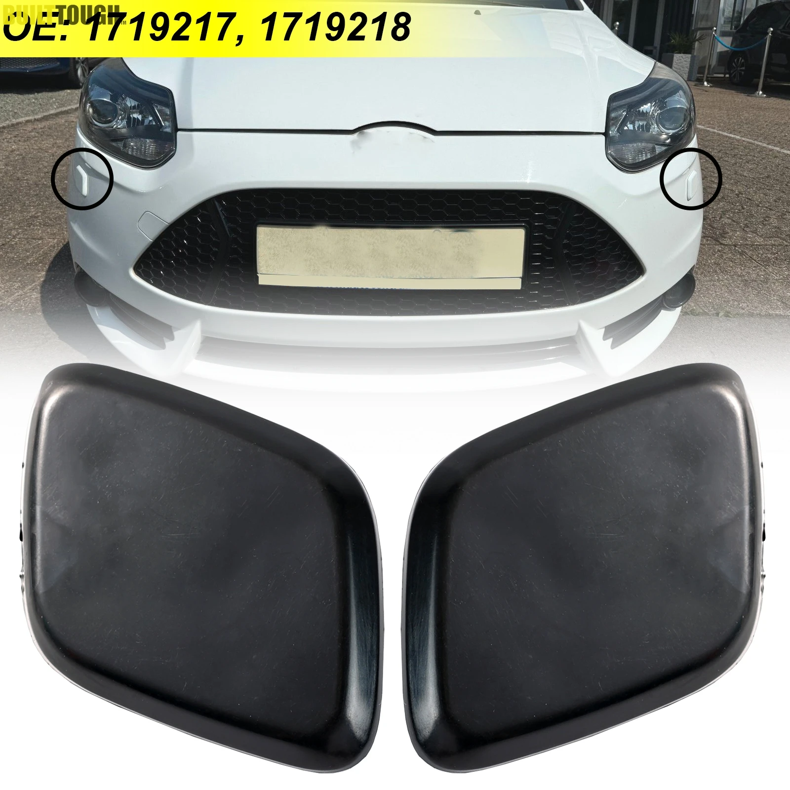 

2 шт. для Ford Focus MK3 2010-2014, передний бампер, крышка сопла омывателя фар, крышка R & L 1719217 Неокрашенные автомобильные аксессуары