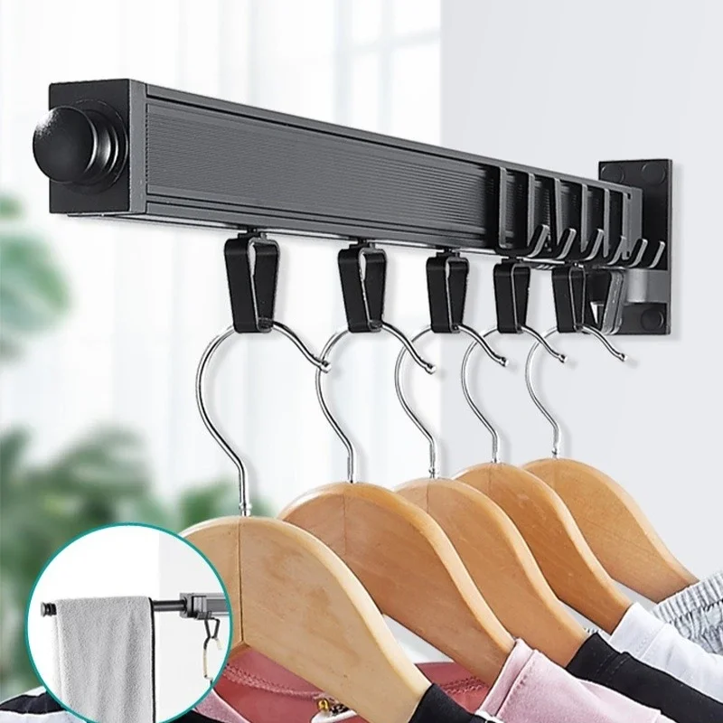 

Balcony Folding Drying Rack Wall-mounted Invisible Outdoor Retractable Clothes Rail Indoor Drying Bedclothes Artifact