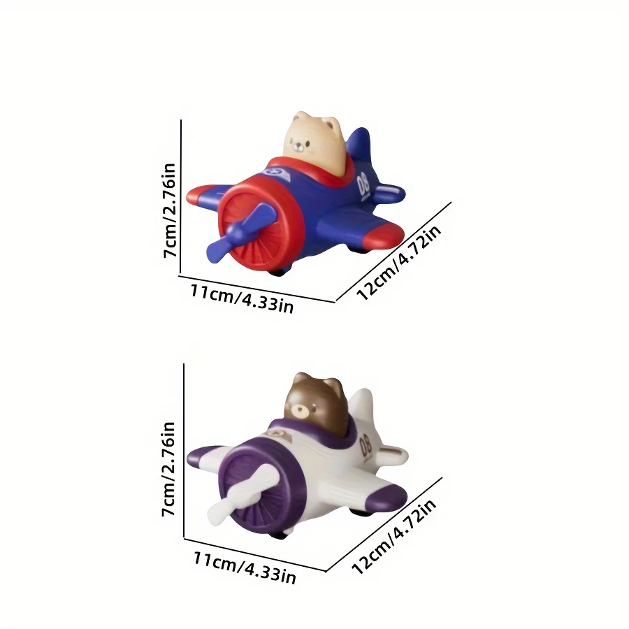 Manual Operation Cartoon Animal Plane Little Car Boy Press Forward Inertial Power Engineering Car Toy for Boys and Girls Gifts