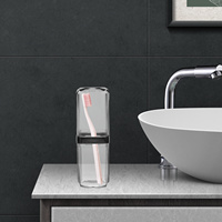 1pc Electric Storage Box Transparent Portable Travel Toothbrush Case For Toothpaste Holder Compact Bathroom Organizer