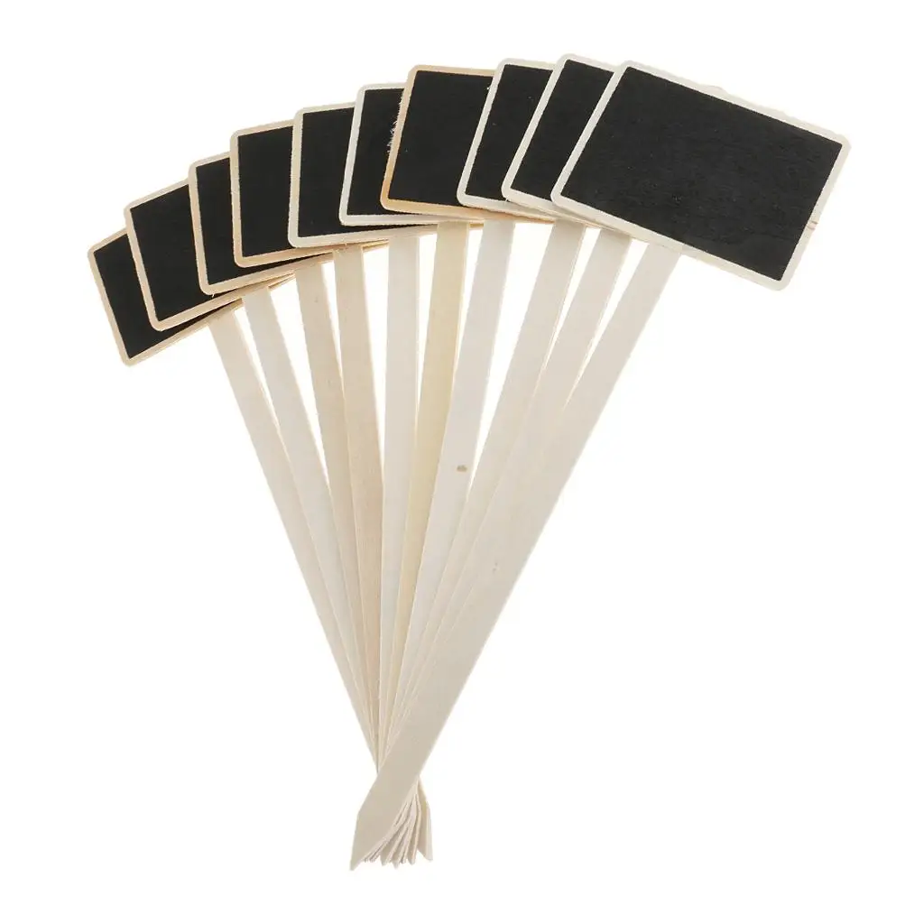 Wooden Blackboard with Stick Mini Chalkboard Vintage Style for Wedding Favors Home Decoration and Display Notes