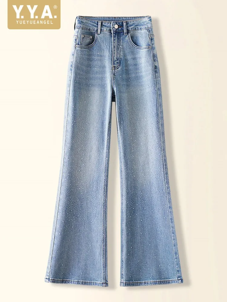 

Новые женские джинсы 2026 года: универсальные, с высокой талией, свободного кроя, прямые брюки, модные, с декором из страз, повседневные, дизайнерские, из денима