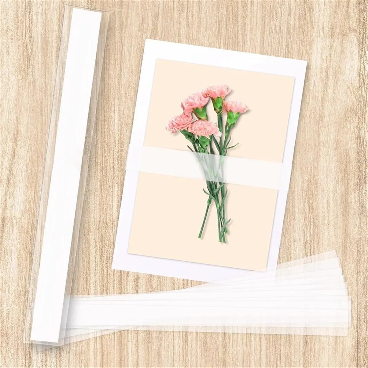 N82R 150 Pcs Clear Invitation Band for 5x7 Invitations Vellum Belly Band for Wedding Invitation Wraps Vellum Paper Belly