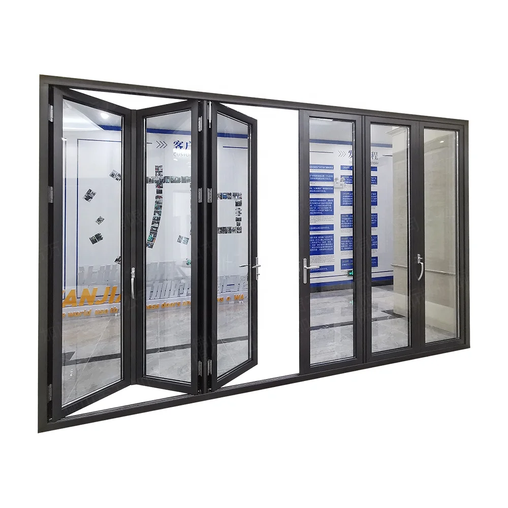 Bulk Order Good Price Exterior Bi Folding Door External Patio Aluminum Folding Glass Door