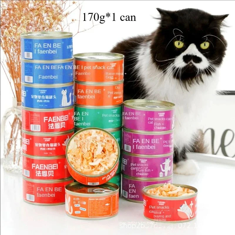흰색 고기 캔 고양이 간식, 고양이 간식, 어린 고양이 지방 170g, 젖은 음식, 애완 동물 용품, 1 개
