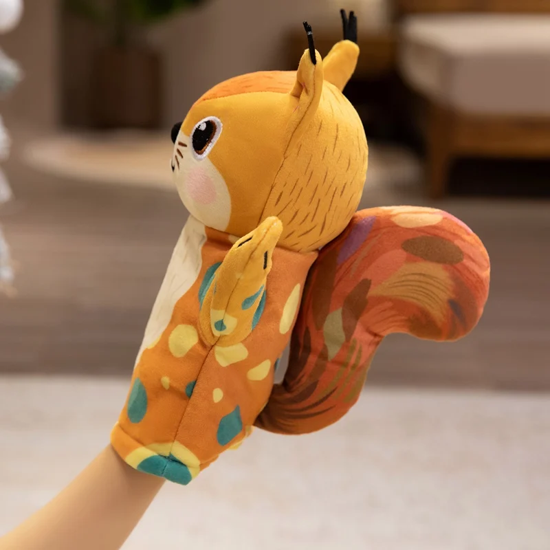 Squirrel Plush Stuffed Toys Cartoon Squirrel Puzzle Puppet Performance Prop Kids Birthday Gifts